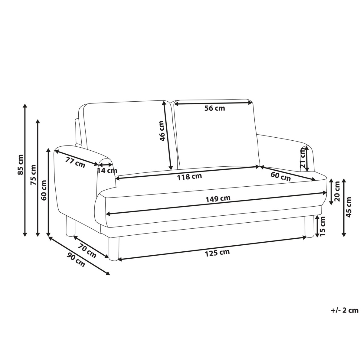 Sofa 2-osobowa boucle biała TUVE