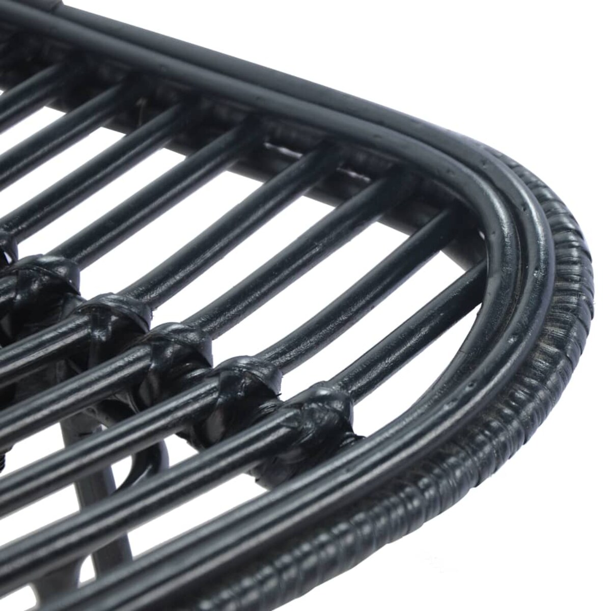 vidaXL Krzesła barowe, 2 szt., czarne, rattanowe