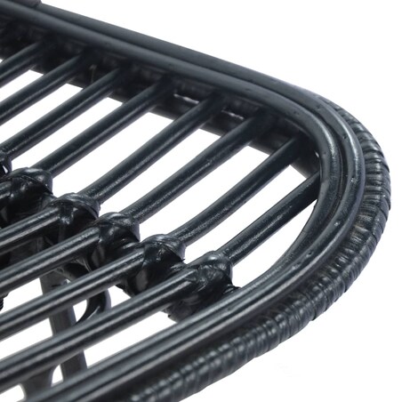 vidaXL Krzesła barowe, 2 szt., czarne, rattanowe