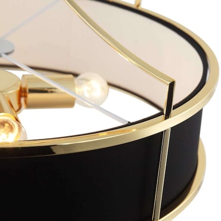 LAMPA wisząca Stanza Gold Nero M Orlicki Design okrągła OPRAWA w stylu klasycznym abażurowa czarna złota