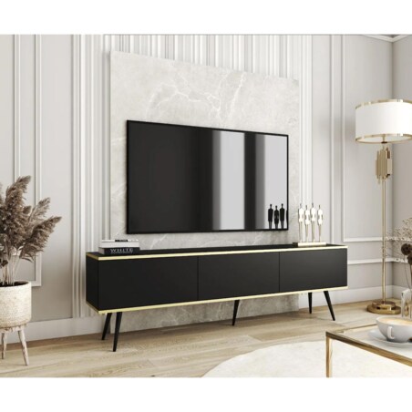 Szafka RTV KARL 175cm wisząca/stojąca czarny mat