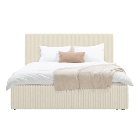 Łóżko tapicerowane 160x200 cm kremowe sztruks Gimma