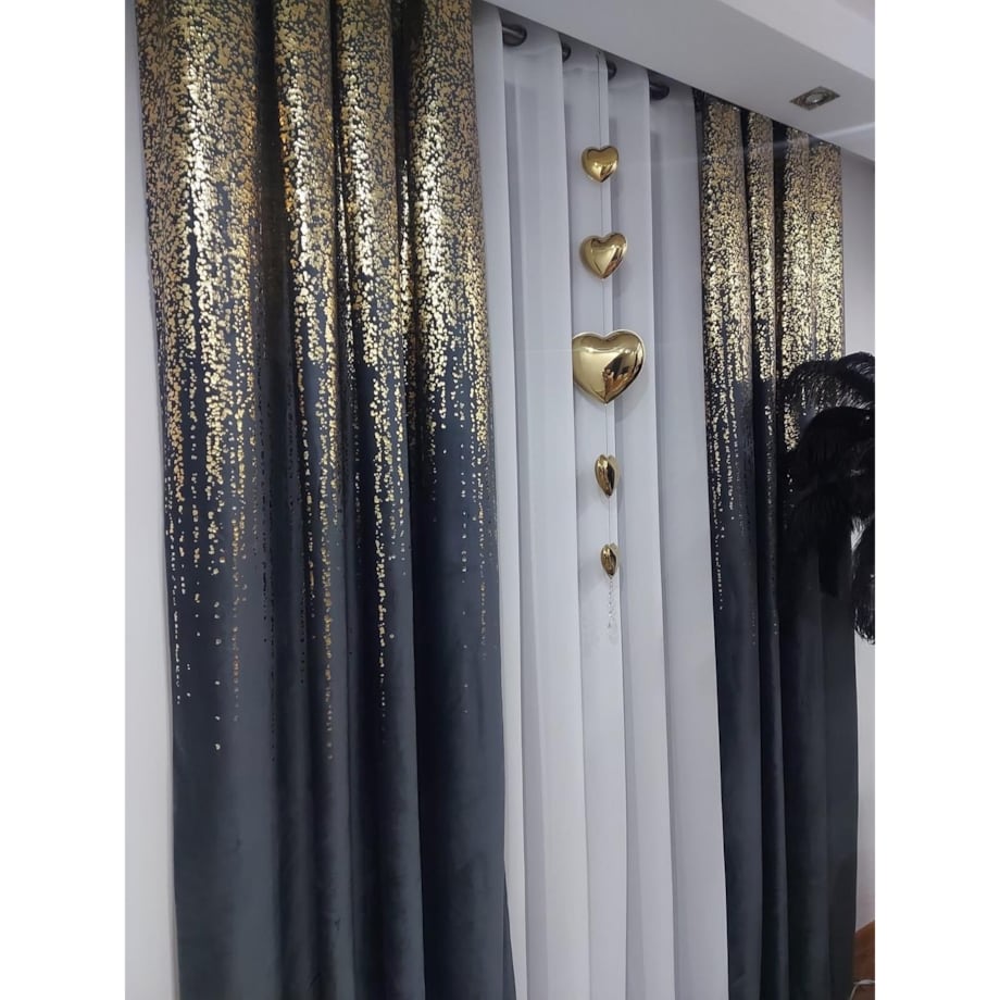 Zasłona welurowa Złoty Deszcz 140x270 cm