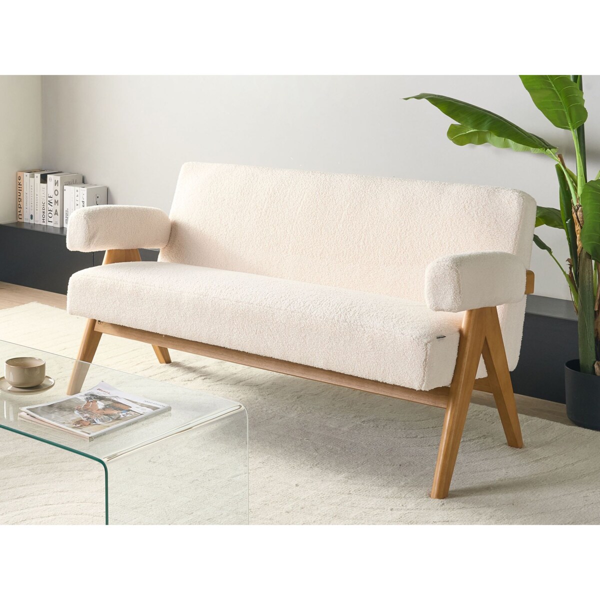 Sofa TAMRE Boucle Złamana biel dla 2 osób