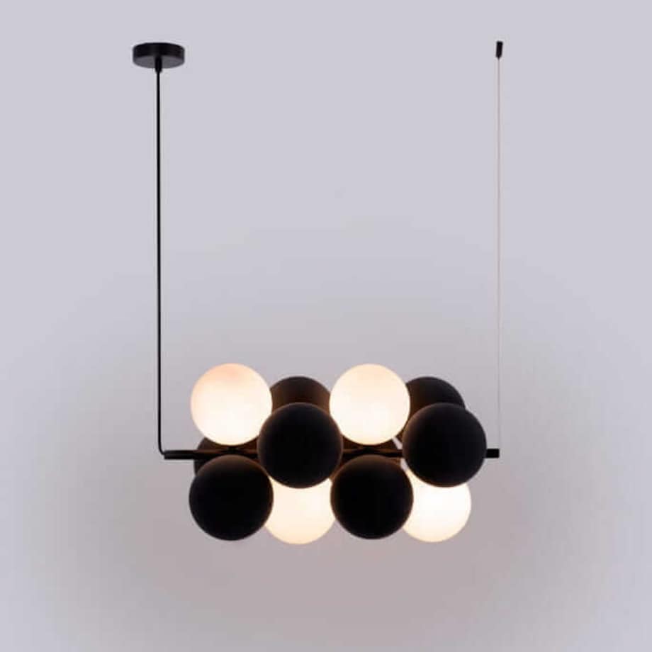 Lampa kulista wiesząca Vino ABR-GRAPPA-H-S Abruzzo balls czarne białe