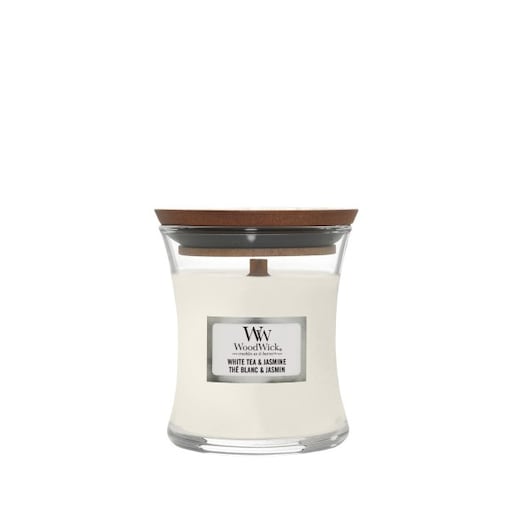 WoodWick świeca mała WHITE TEA & JASMINE