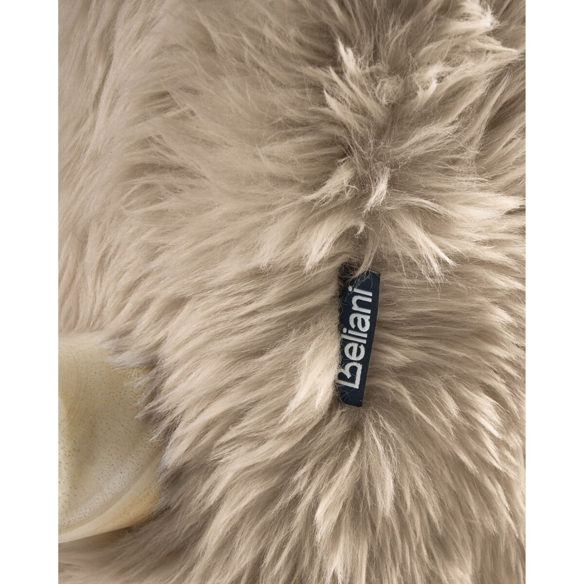 Fotel LEKNES Sztuczne futro Beżowoszary