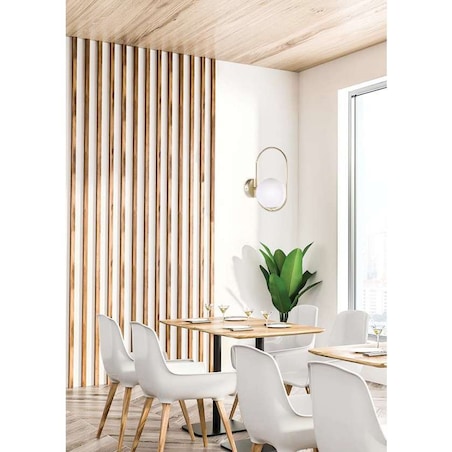 Kinkiet LAMPA ścienna CORDEL 21-73440 Candellux metalowa OPRAWA modernistyczna szklana kula ball mosiężna biała