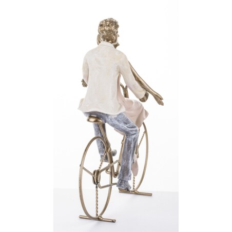Dekoracja - figurka 25,5x25x19 cm PARA - na rowerze