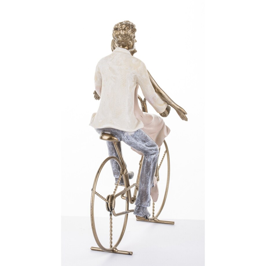 Dekoracja - figurka 25,5x25x19 cm PARA - na rowerze