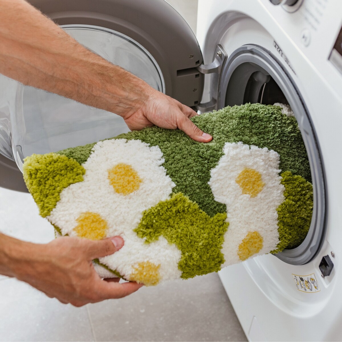 Dywanik łazienkowy Shaggy 3D Gaia 60x100 cm łąka zielony