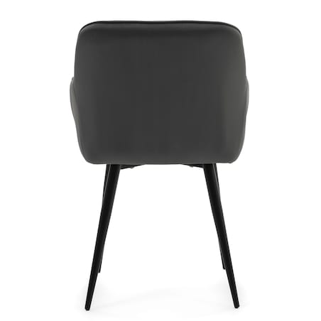 Krzesło tapicerowane welurowe LAGO velvet aksamit szare