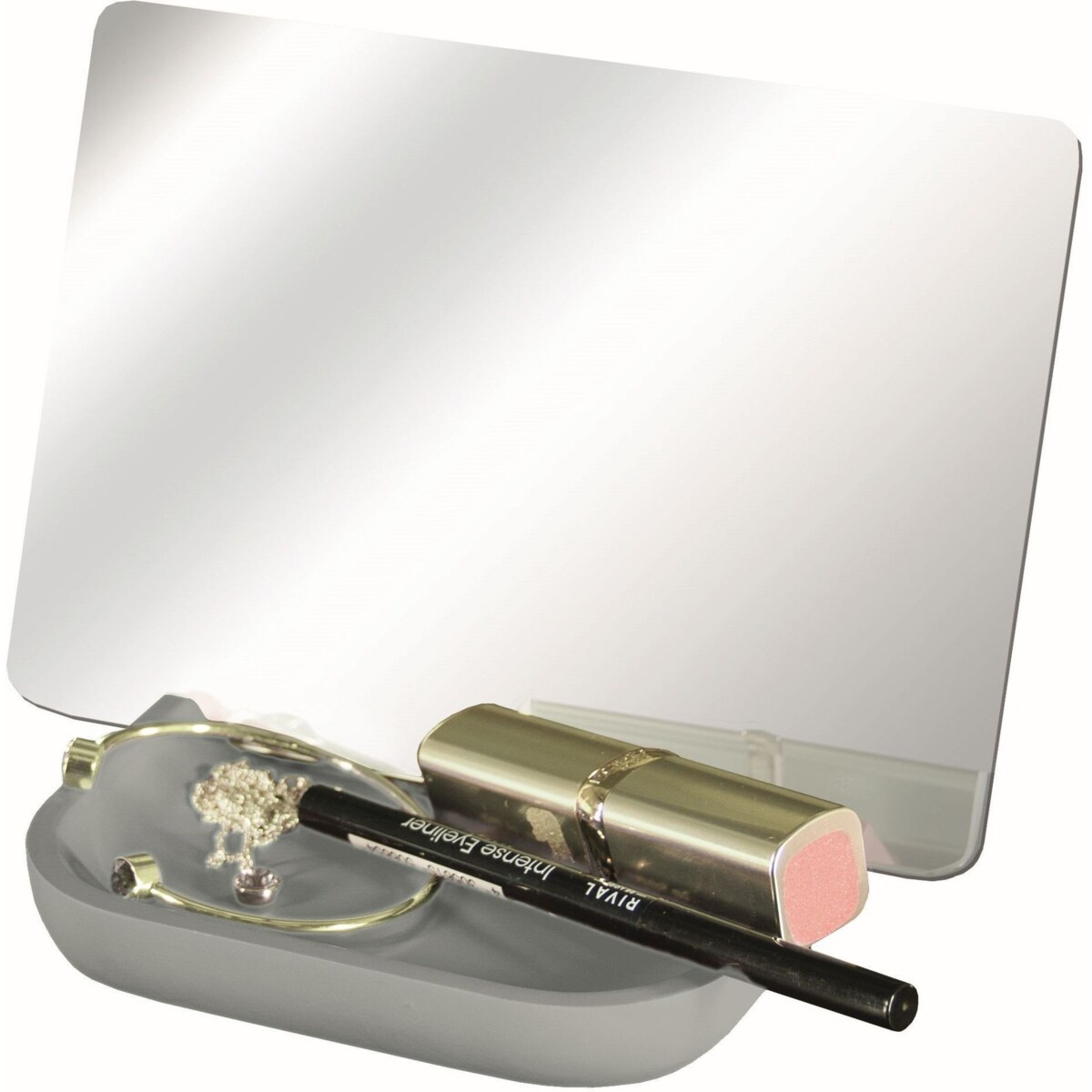 Kleine Wolke Tray 2w1 Lusterko kosmetyczne i organizer szary