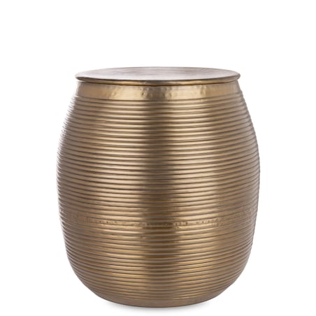 Stolik pomocniczy aluminiowy młotkowane złoto