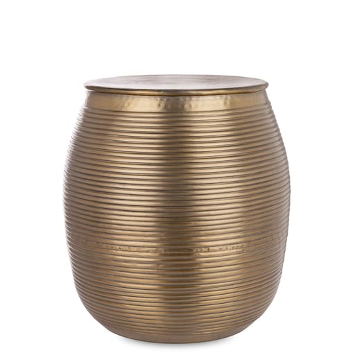 Stolik pomocniczy aluminiowy młotkowane złoto