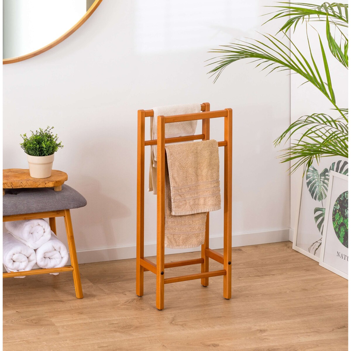 ARREDAMENTI SALVI' Stojak na ręczniki - 77 x 34 cm, Brązowy