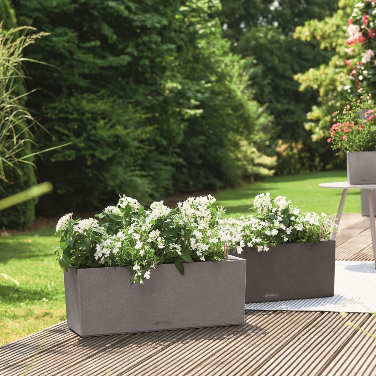 LECHUZA Donica BALCONERA Stone 50 ALL-IN-ONE, czarna
