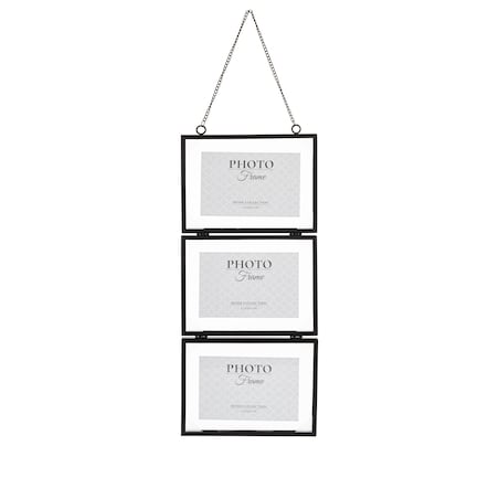 Ramki 3 szt. wiszące i połączone 64x20x15 cm CONNESSIONE czarne