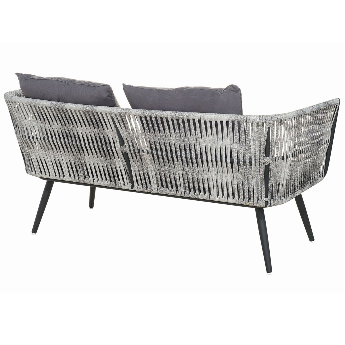 Zestaw ogrodowy z technorattanu 4-osobowy grafitowy RAGUSA