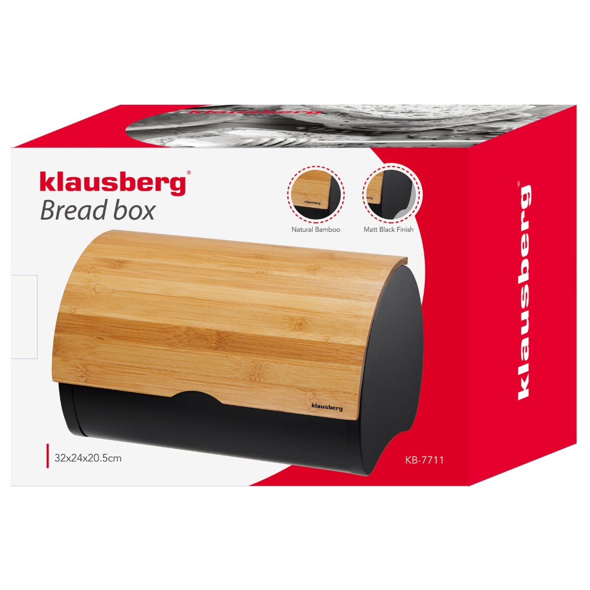 Chlebak stalowy 32cm pojemnik na chleb pieczywo KLAUSBERG