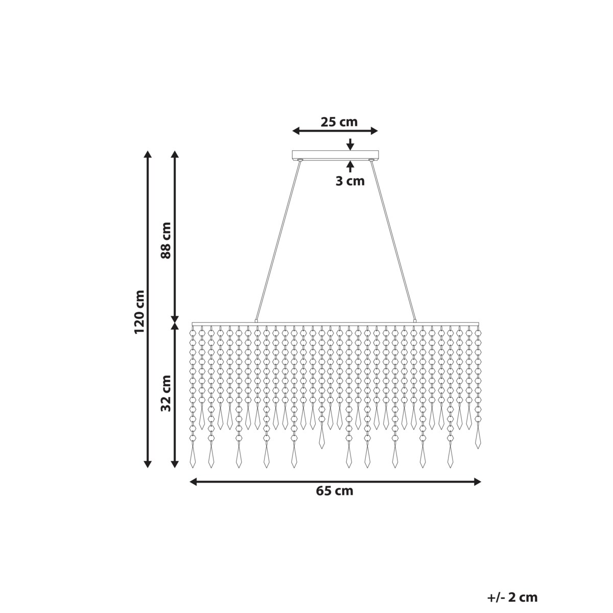 Żyrandol CALVELLE Kryształ Srebrny