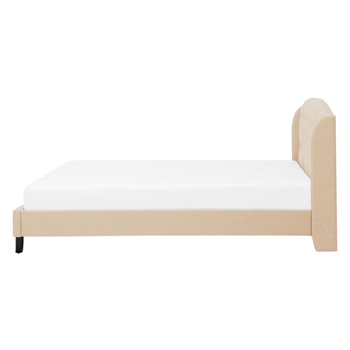 Łóżko tapicerowane 140 x 200 cm beżowe BORDEAUX