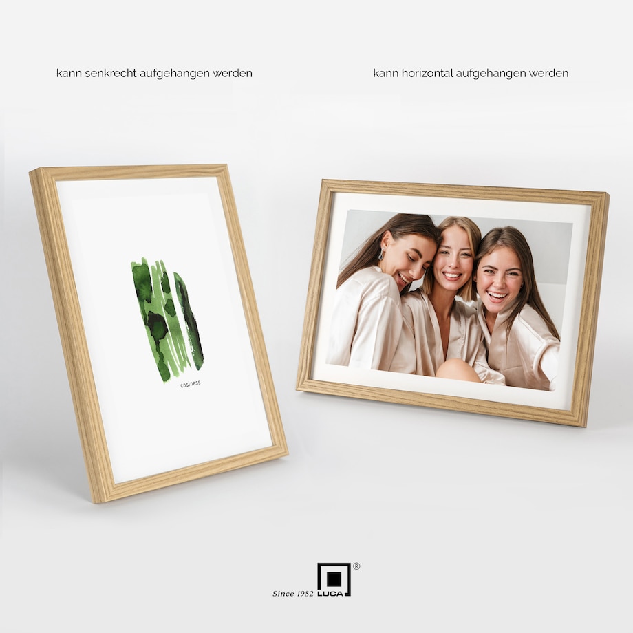 Brązowe ramka na zdjęcia 20x30 cm rama MDF z plexi klasyczna ramka zawieszka stopka