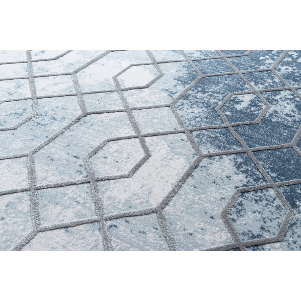 Dywan AKRYL VALENCIA 3951 HEKSAGON niebieski 80x150 cm