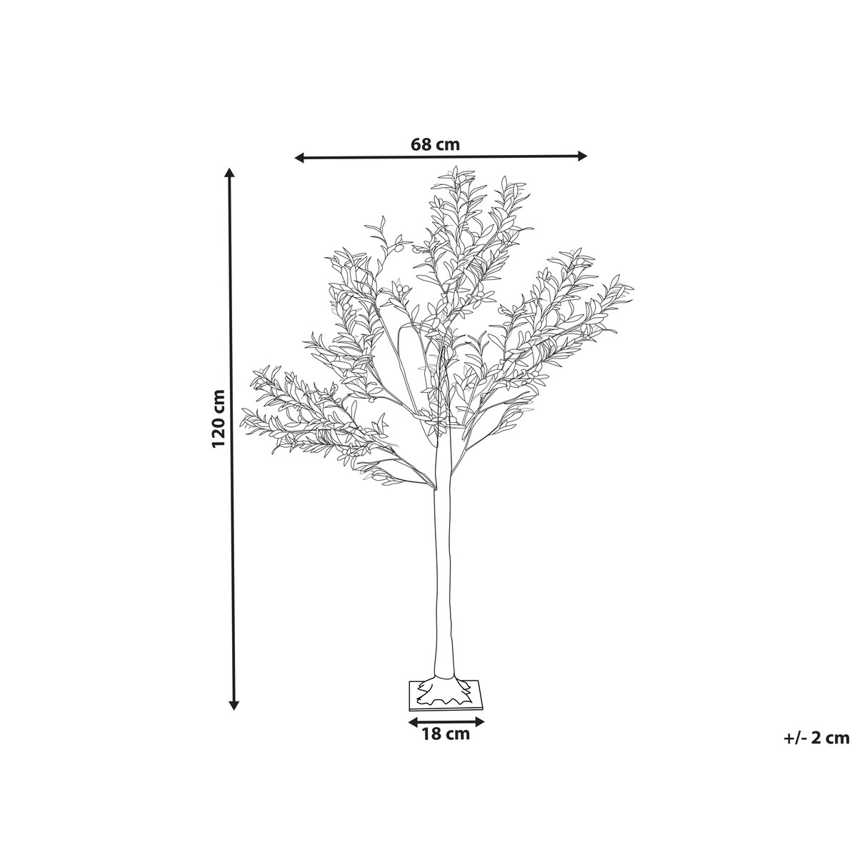 Dekoracja ogrodowa LED CELIONI Drzewko 120 cm Zielony