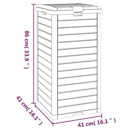 vidaXL Zewnętrzny kosz na śmieci, jasnobrązowy, 41x41x86 cm, PP
