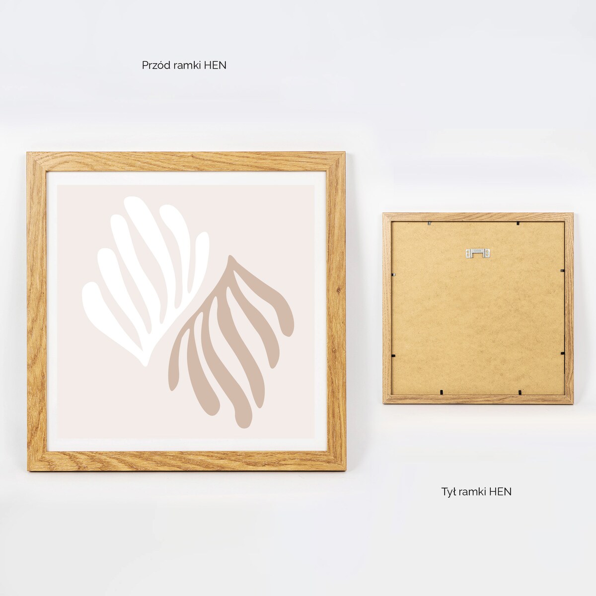 Ramka na zdjęcia 30x30 cm dębowa rama MDF z plexi do powieszenia pion poziom klasyczna kwadratowa ramka FRAMAI®