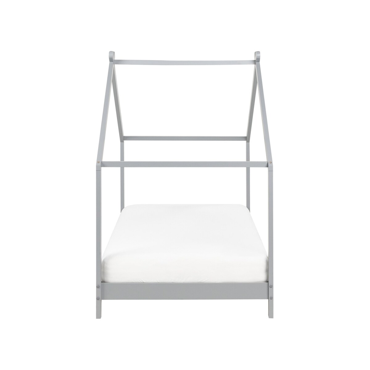 Łóżko dziecięce domek drewniane 90 x 200 cm szare ORLU