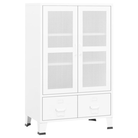 vidaXL Szafka w stylu industrialnym, biała, 70x40x115 cm, metalowa