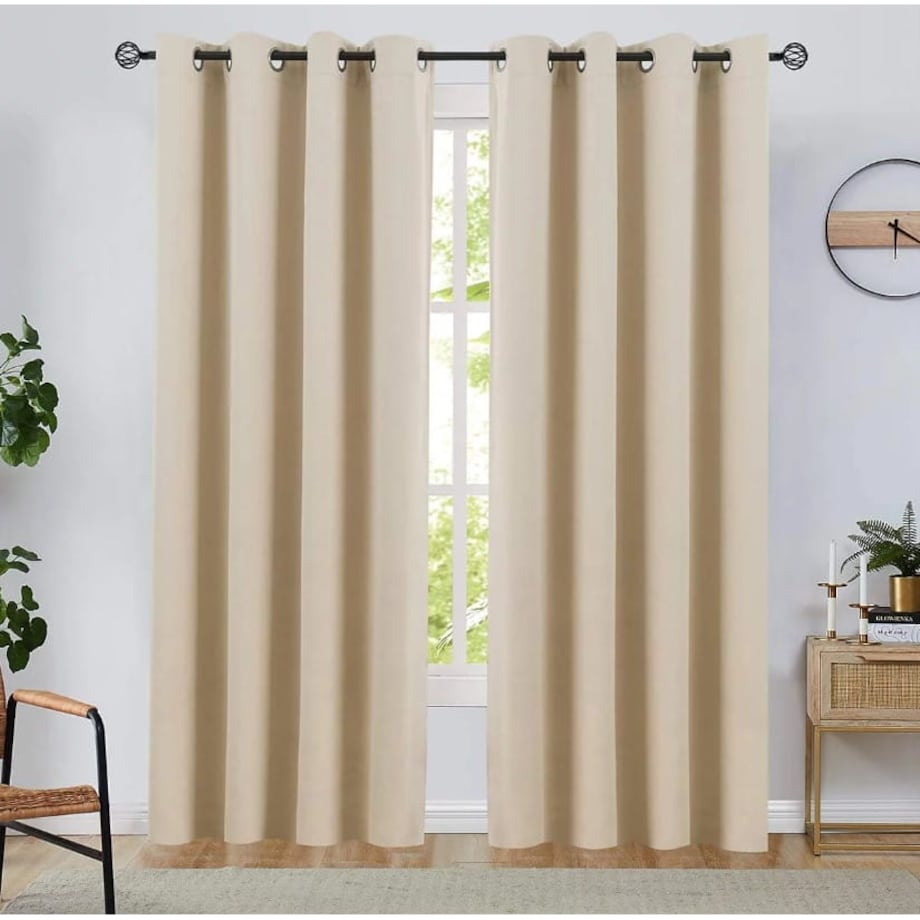 Zasłony gotowe welurowe 140x250 beżowe z przelotkami welwet