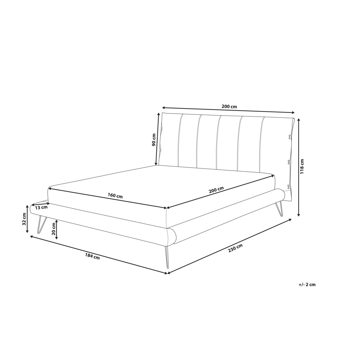 Łóżko ekoskóra 160 x 200 cm białe BETIN