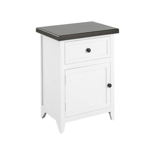 Szafka nocna 1 szuflada biały z brązowym LAYOLA