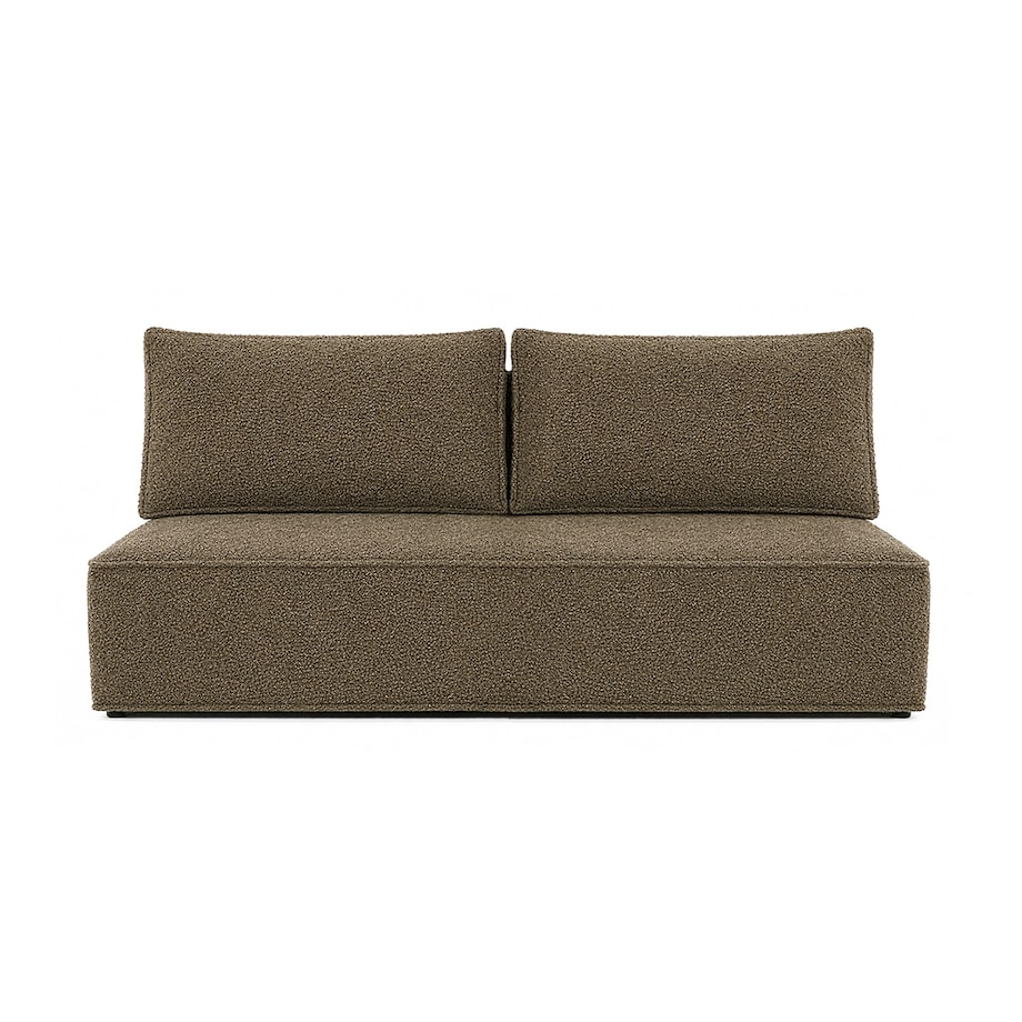 Sofa Rozkładana Kanapa z Funkcją Spania Dwuosobowa Do Salon Brązowa MAVIA