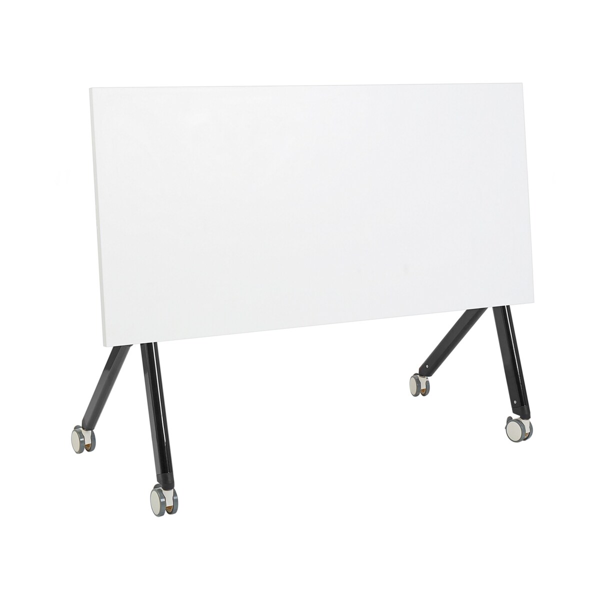 Biurko składane z kółkami 120 x 60 cm białe z czarnym BENDI