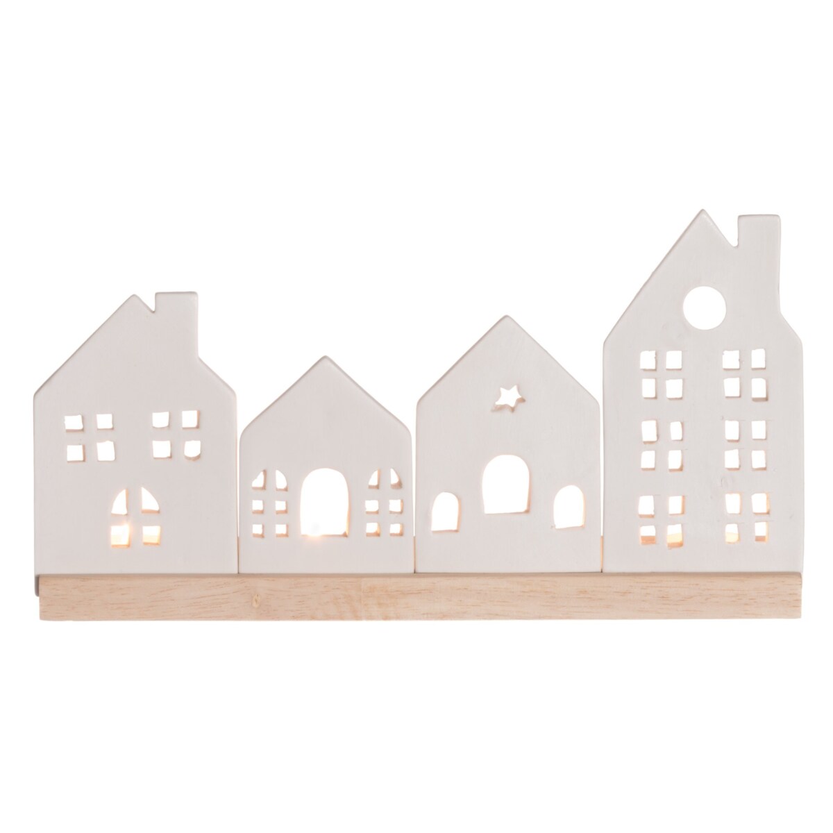 Porcelanowa podstawka pod świeczki miasteczko, 30 x 8 x 16 cm
