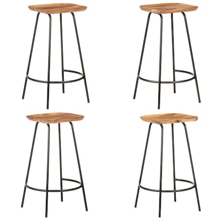 vidaXL Stołki barowe, 4 szt., lite drewno akacjowe