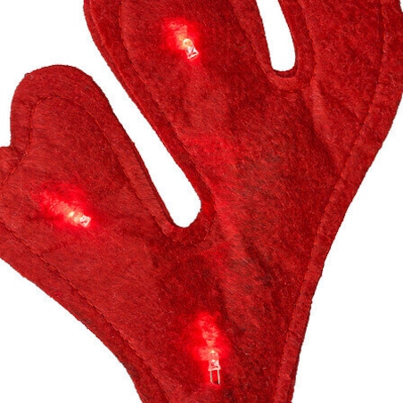 ŚWIĄTECZNA OPASKA NA GŁOWĘ Renifer LED czerwona/zielona