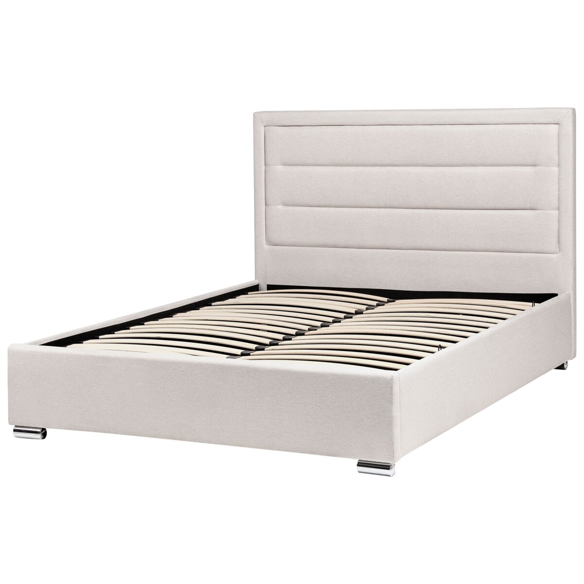 Łóżko z pojemnikiem ROUEN 140 x 200 cm Jasnobeżowy