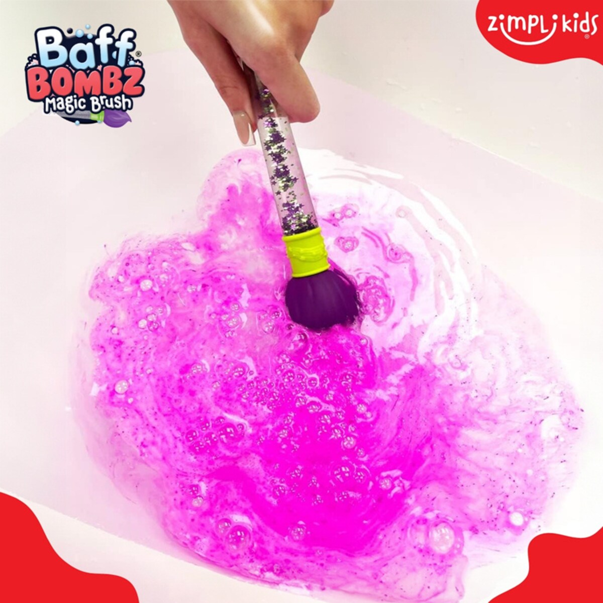 Kule do zabawy do kąpieli dla dzieci zestaw 4 szt. z pędzlem Baff Bombz Magic Brush 3+ Zimpli Kids