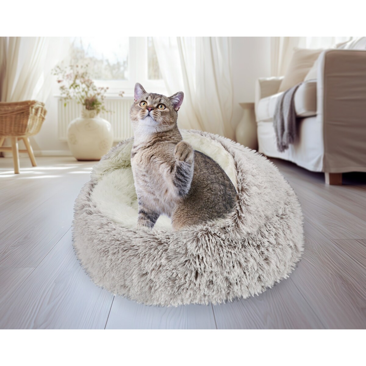 Pluszowe legowisko dla zwierząt okrągłe