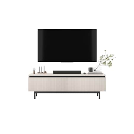 Nowoczesna Szafka RTV Komoda Glamour RTV Kaszmir Mat rama w kolorze czarnym 140 cm