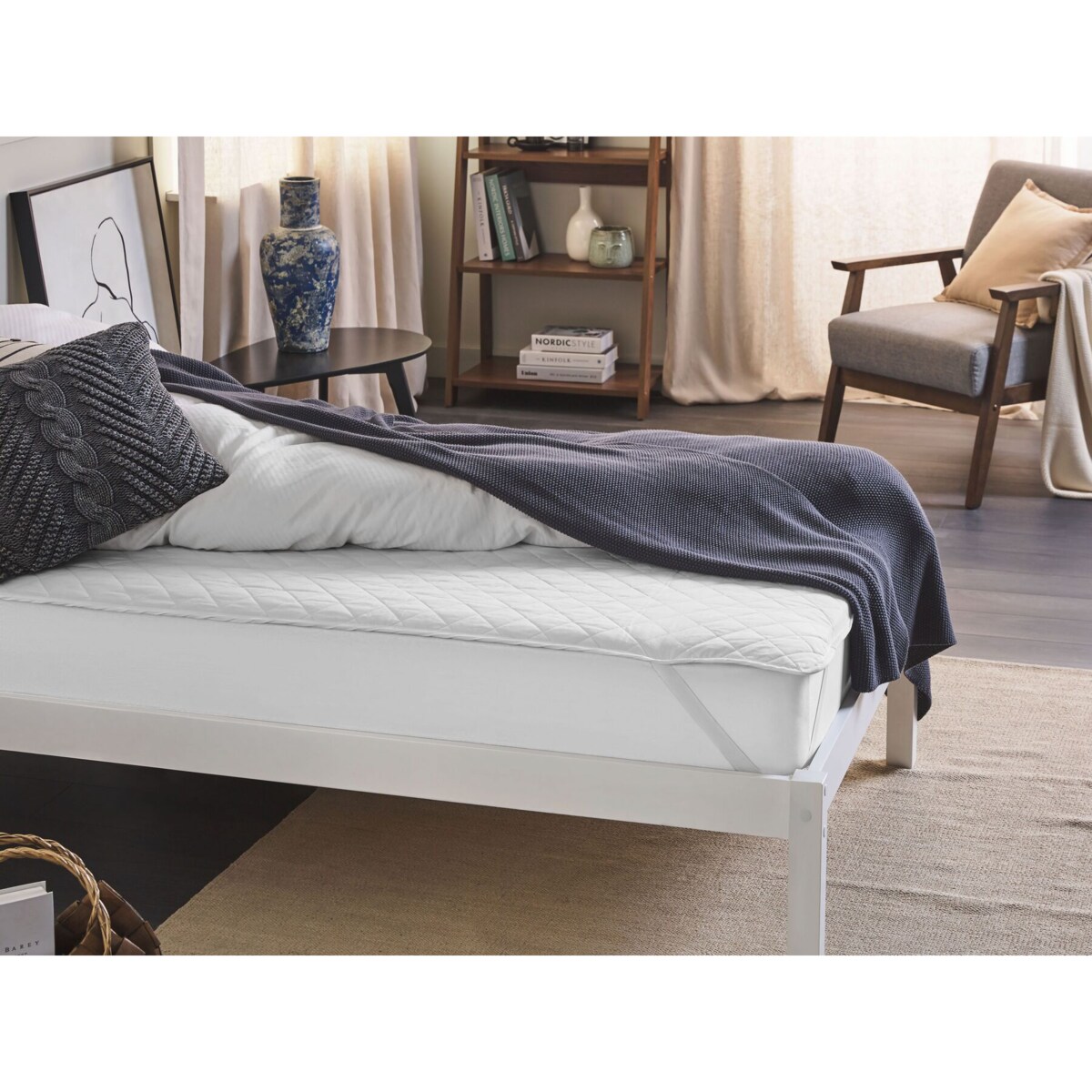 Ochraniacz na materac bawełniany 90 x 200 cm MANASLU