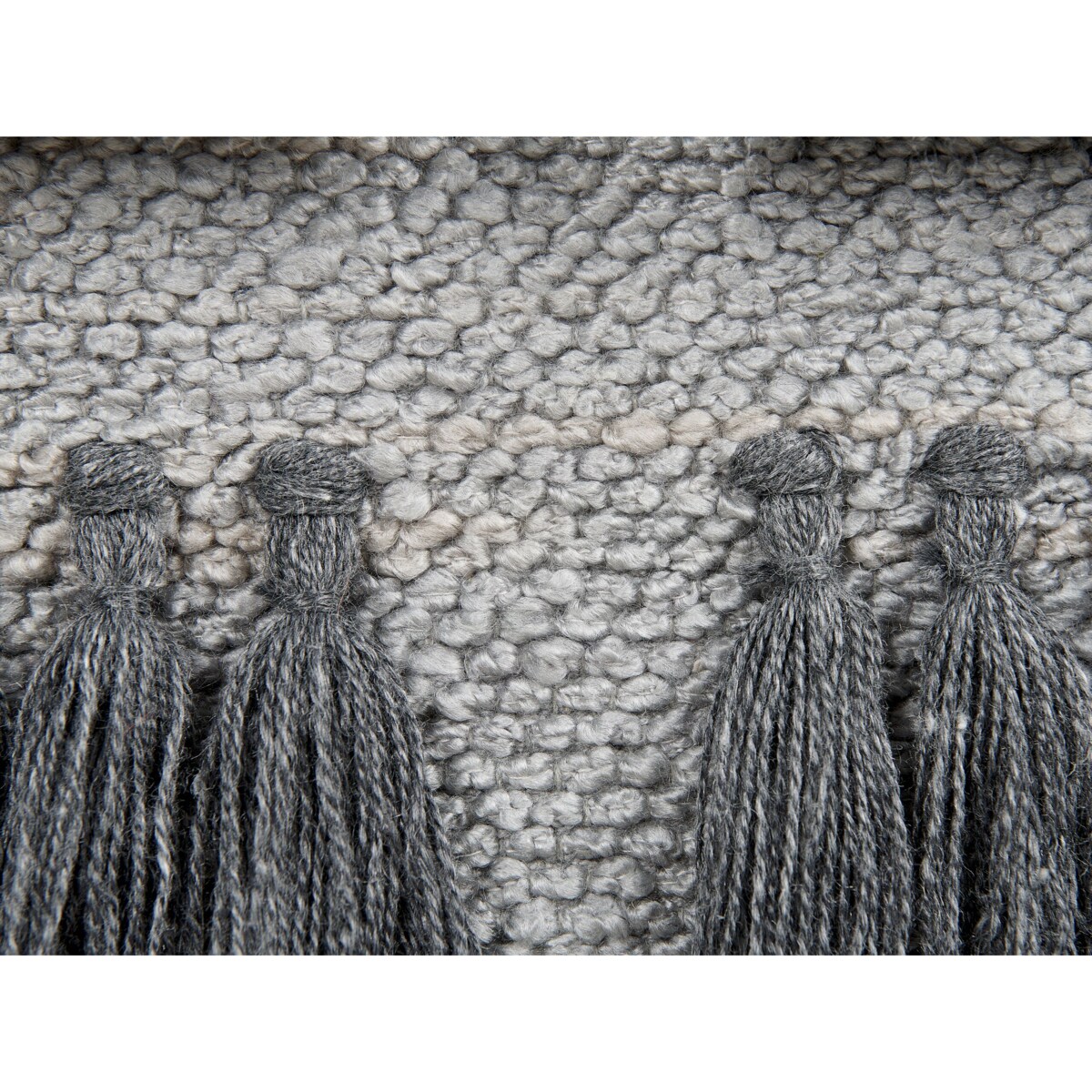 Dekoracja ścienna z frędzlami szara JIWA