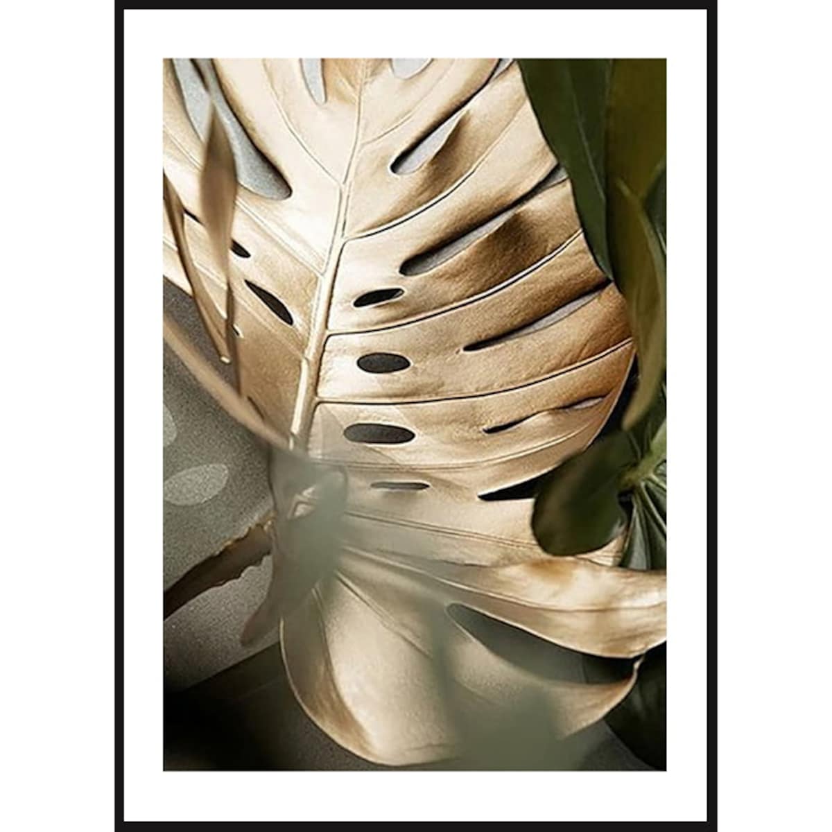 Poster Story, Plakat, Obraz - Złota Monstera No5, wymiary 21 x 30 cm