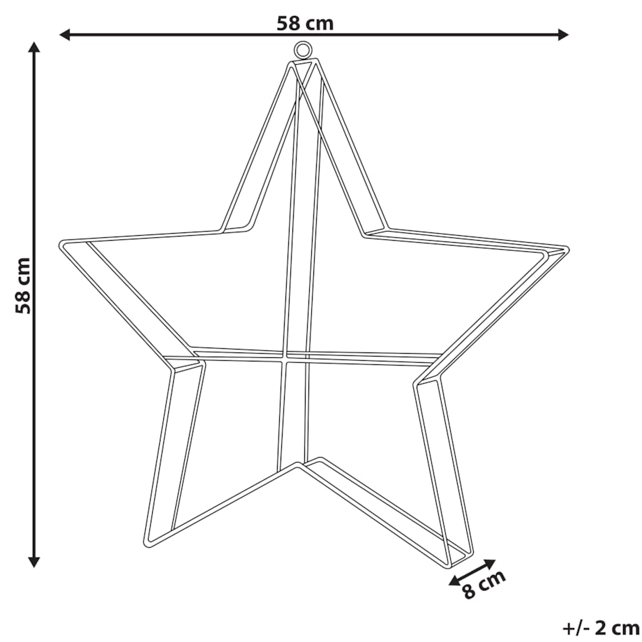 Dekoracja ogrodowa wisząca LED KURULA Gwiazda 58 cm Srebrny