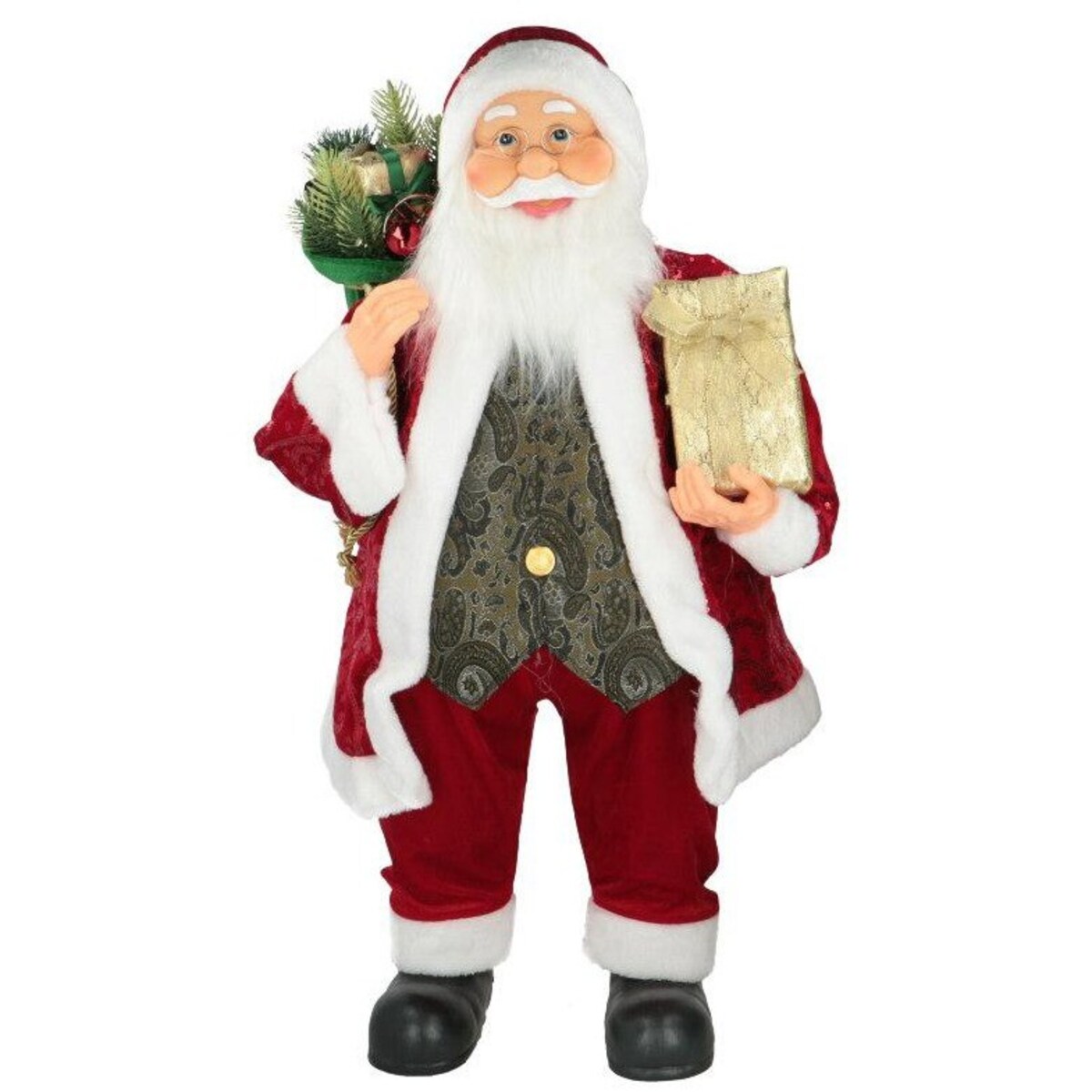 Figurka - Mikołaj z paczką świąteczną 80x40 cm